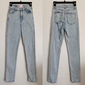 Light Wash Revice Uptown Stardust Straight Leg Jeans 24